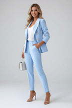 Valerie | Women's Tailored Blazer Suit, High-Waisted Trouser Suit | My Sweet Wardrobe | Brown
