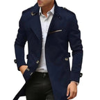 Vincent | Men's Collared Transitional Jacket, Zip and Button Closure Coat | My Sweet Wardrobe