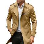 Vincent | Men's Collared Transitional Jacket, Zip and Button Closure Coat | My Sweet Wardrobe