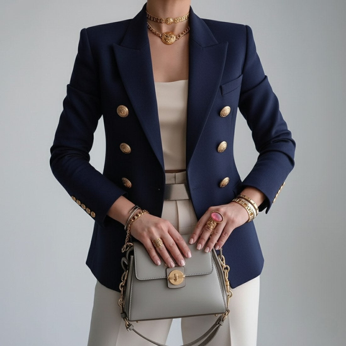 Vivienne | Women's Double-Breasted Blazer, Notch Lapel Blazer Suit | My Sweet Wardrobe