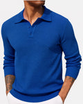 Volker | Men's Jumper with Polo Collar, Elegant Knit Jumper | My Sweet Wardrobe | Blue