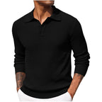 Volker | Men's Jumper with Polo Collar, Elegant Knit Jumper | My Sweet Wardrobe | Blue