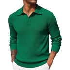 Volker | Men's Jumper with Polo Collar, Elegant Knit Jumper | My Sweet Wardrobe | Blue
