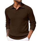 Volker | Men's Jumper with Polo Collar, Elegant Knit Jumper | My Sweet Wardrobe | Blue