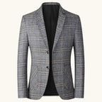 Warren | Men's Checked Lightweight Slim Fit Blazer, Smart Casual Blazer Suit | My Sweet Wardrobe | Dark Grey
