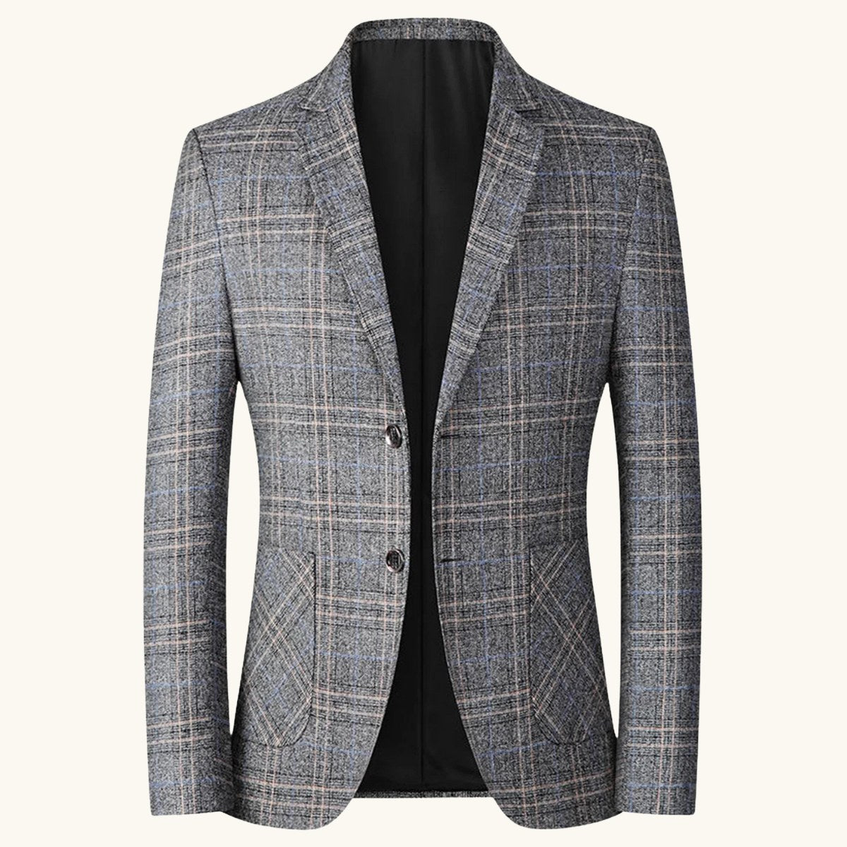 Warren | Men's Checked Lightweight Slim Fit Blazer, Smart Casual Blazer Suit | My Sweet Wardrobe | Dark Grey