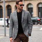 Warren | Men's Checked Lightweight Slim Fit Blazer, Smart Casual Blazer Suit | My Sweet Wardrobe | Brown