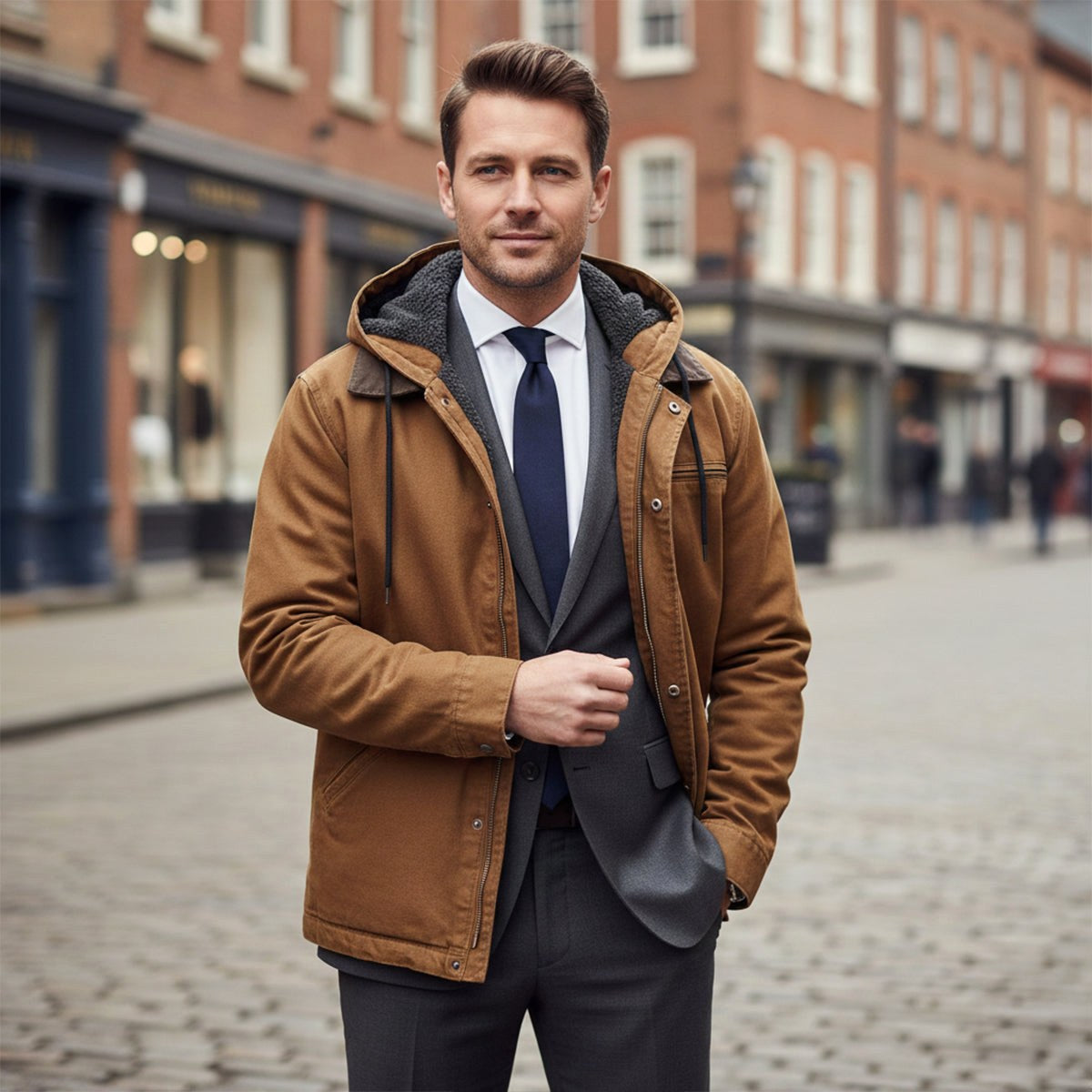 Wesley | Men's Hooded Fleece-Lined Jacket, Warm Winter Coat | My Sweet Wardrobe