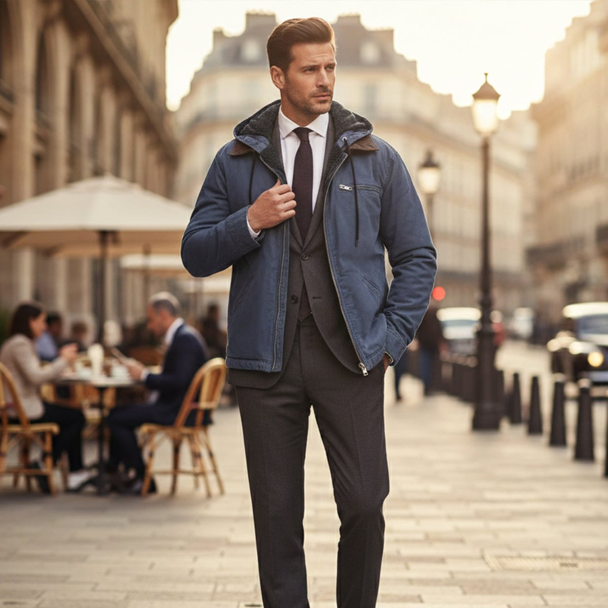 Wesley | Men's Hooded Fleece-Lined Jacket, Warm Winter Coat | My Sweet Wardrobe