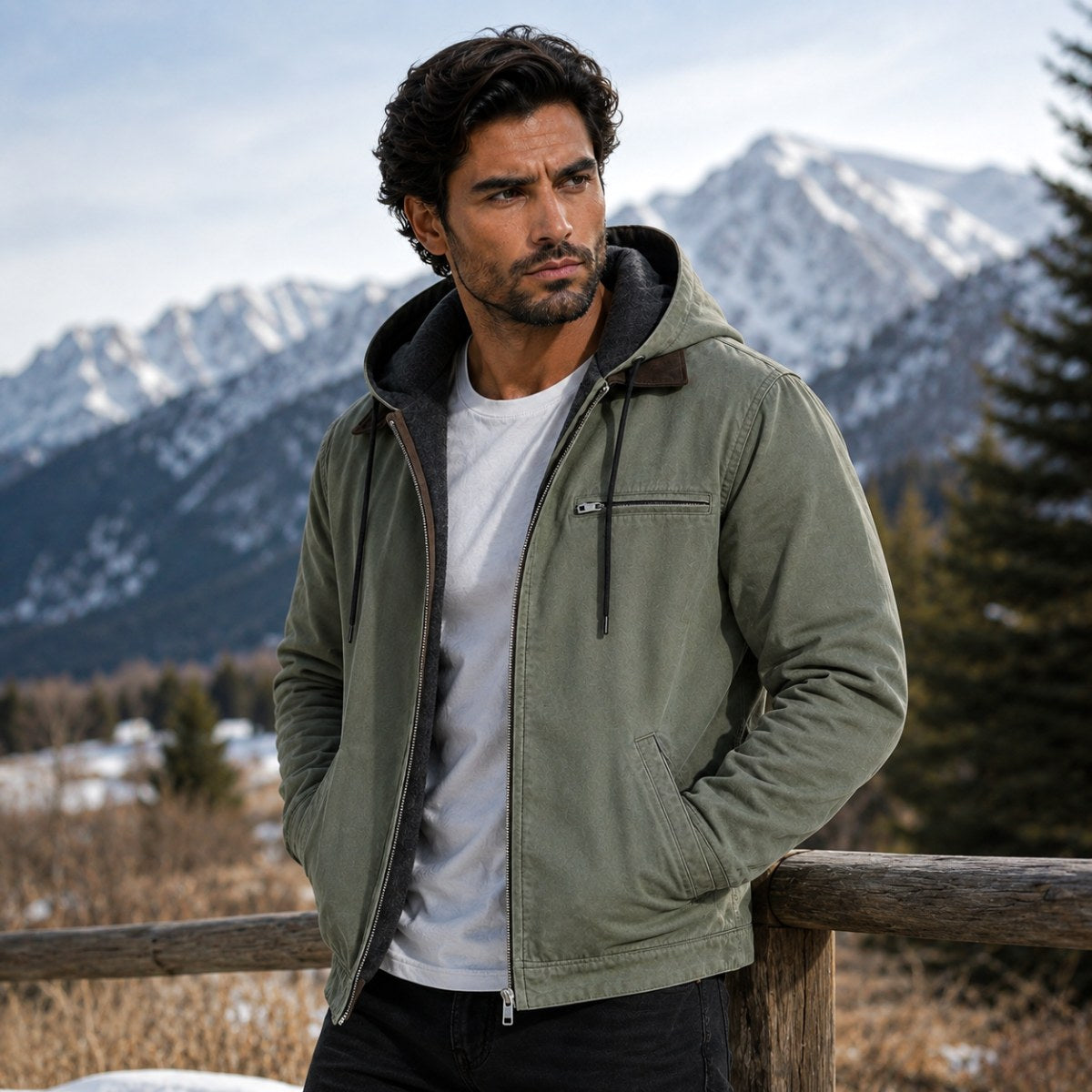 Wesley | Men's Hooded Fleece-Lined Jacket, Warm Winter Coat | My Sweet Wardrobe