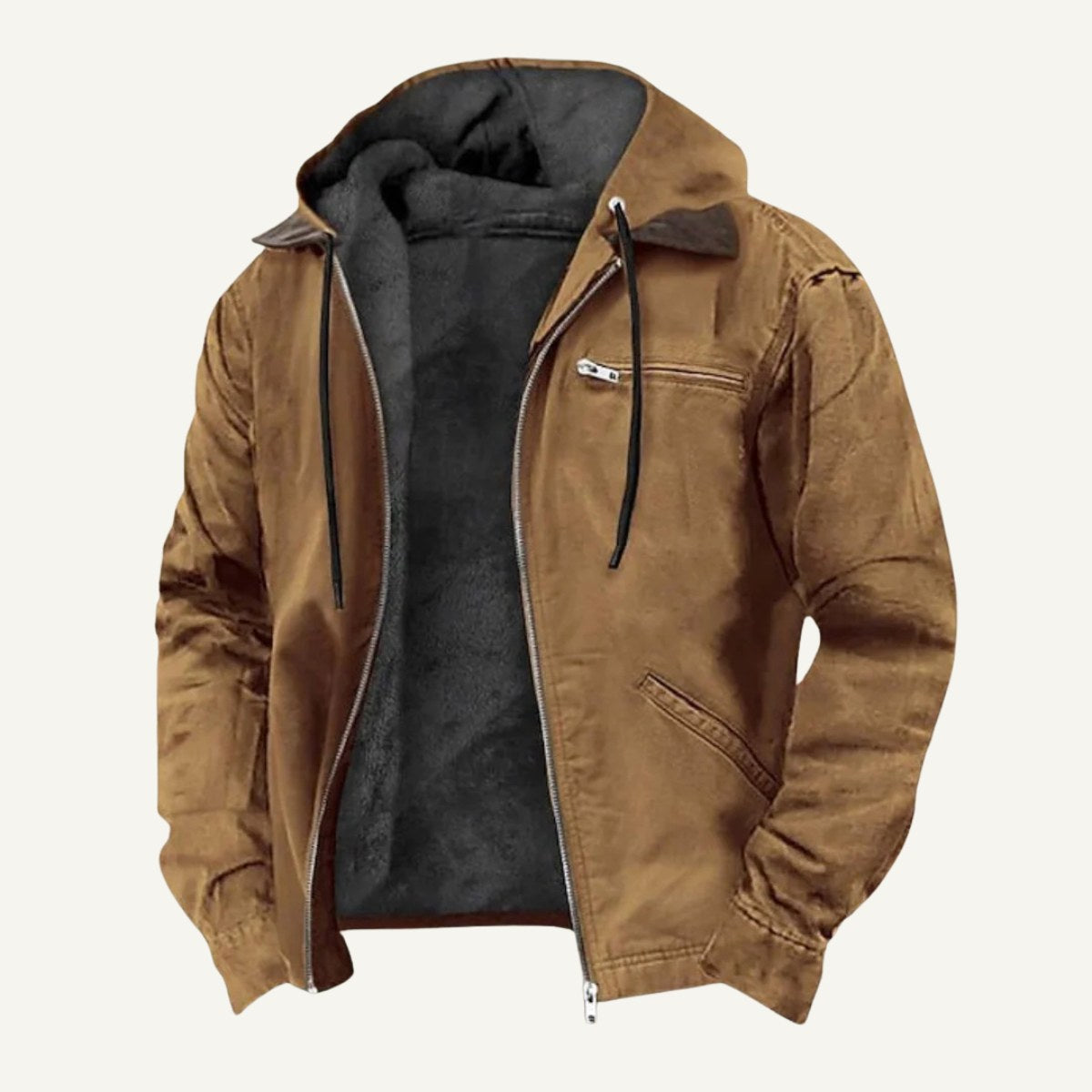 Wesley | Men's Hooded Fleece-Lined Jacket, Warm Winter Coat | My Sweet Wardrobe