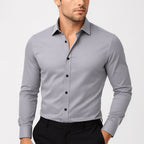 William | Men's Elastic Wrinkle-Resistant Shirt, Long-Sleeve Formal Shirt | My Sweet Wardrobe
