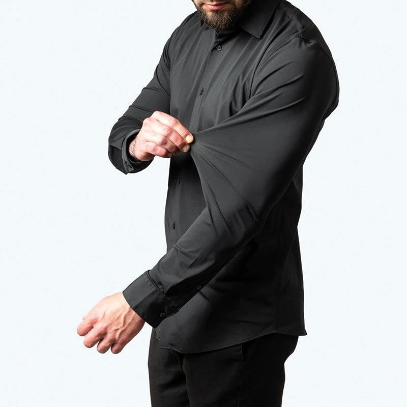 William | Men's Elastic Wrinkle-Resistant Shirt, Long-Sleeve Formal Shirt | My Sweet Wardrobe