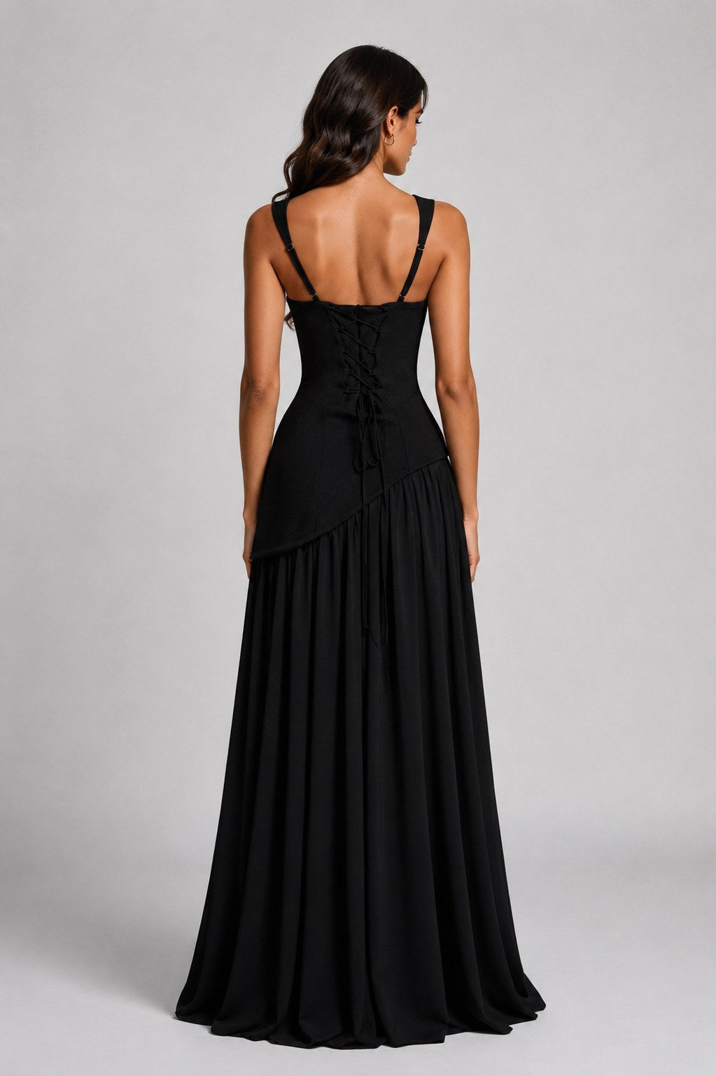 Willow | Women's Sculpted Satin-Feel Maxi Dress, Draped Evening Dress | My Sweet Wardrobe