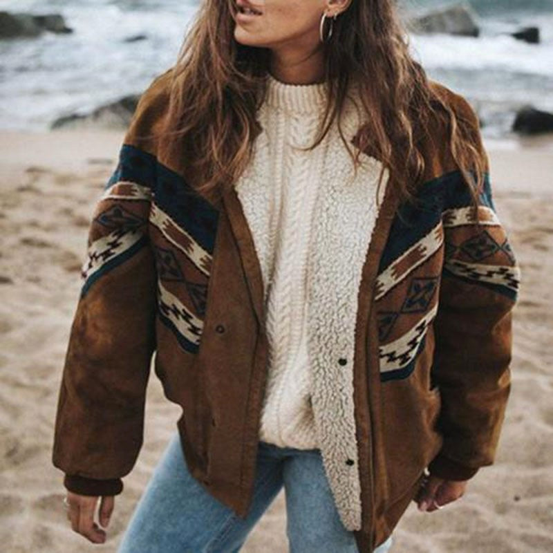 Winifred | Women's Plush Winter Coat, Retro Style Autumn Coat | My Sweet Wardrobe | Brown