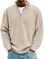 Wolfgang | Men's Jumper with Half-Zip Design, Structured Trendy Jumper | My Sweet Wardrobe | Grey