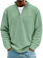 Wolfgang | Men's Jumper with Half-Zip Design, Structured Trendy Jumper | My Sweet Wardrobe | Grey