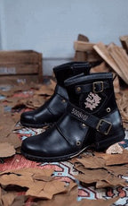 William | Men's Leather Biker-Style Boots, Classic Motorcycle Boots | My Sweet Wardrobe