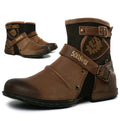 William | Men's Leather Biker-Style Boots, Classic Motorcycle Boots | My Sweet Wardrobe