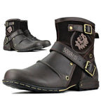 William | Men's Leather Biker-Style Boots, Classic Motorcycle Boots | My Sweet Wardrobe