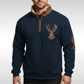 Wolfram | Men's Sherpa Jumper with Textured Structure, Warm Knit Jumper | My Sweet Wardrobe | Blue