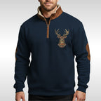 Wolfram | Men's Sherpa Jumper with Textured Structure, Warm Knit Jumper | My Sweet Wardrobe | Blue