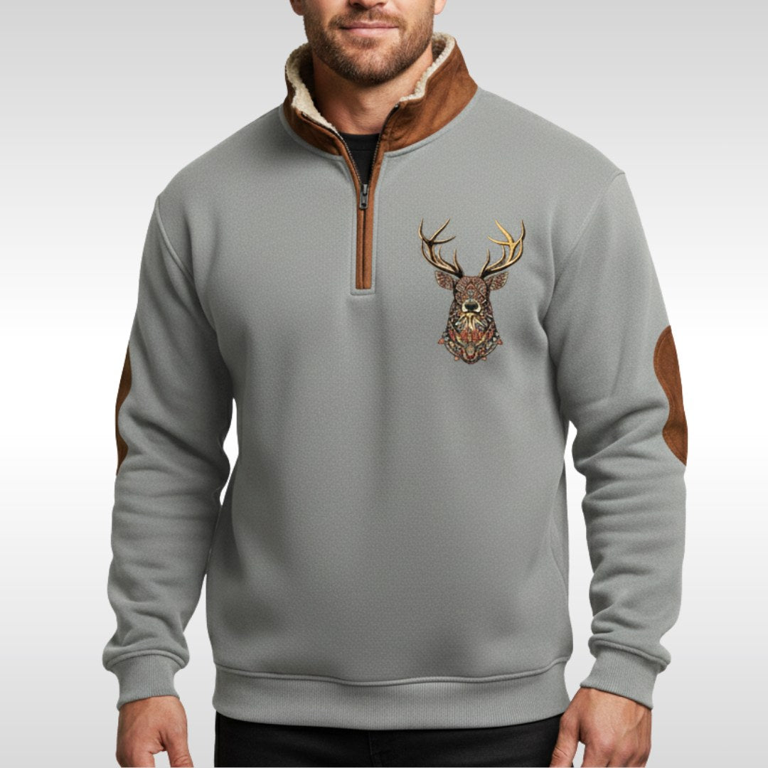 Wolfram | Men's Sherpa Jumper with Textured Structure, Warm Knit Jumper | My Sweet Wardrobe | Blue