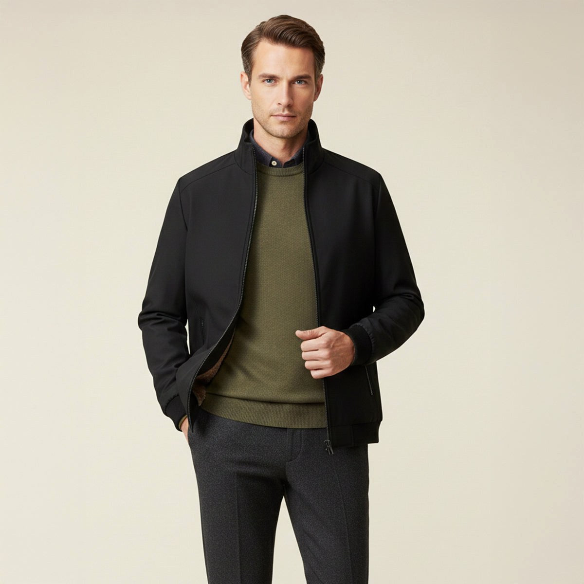 Wyatt | Men's Fleece-Lined Jacket, Relaxed Structured Autumn Jacket | My Sweet Wardrobe
