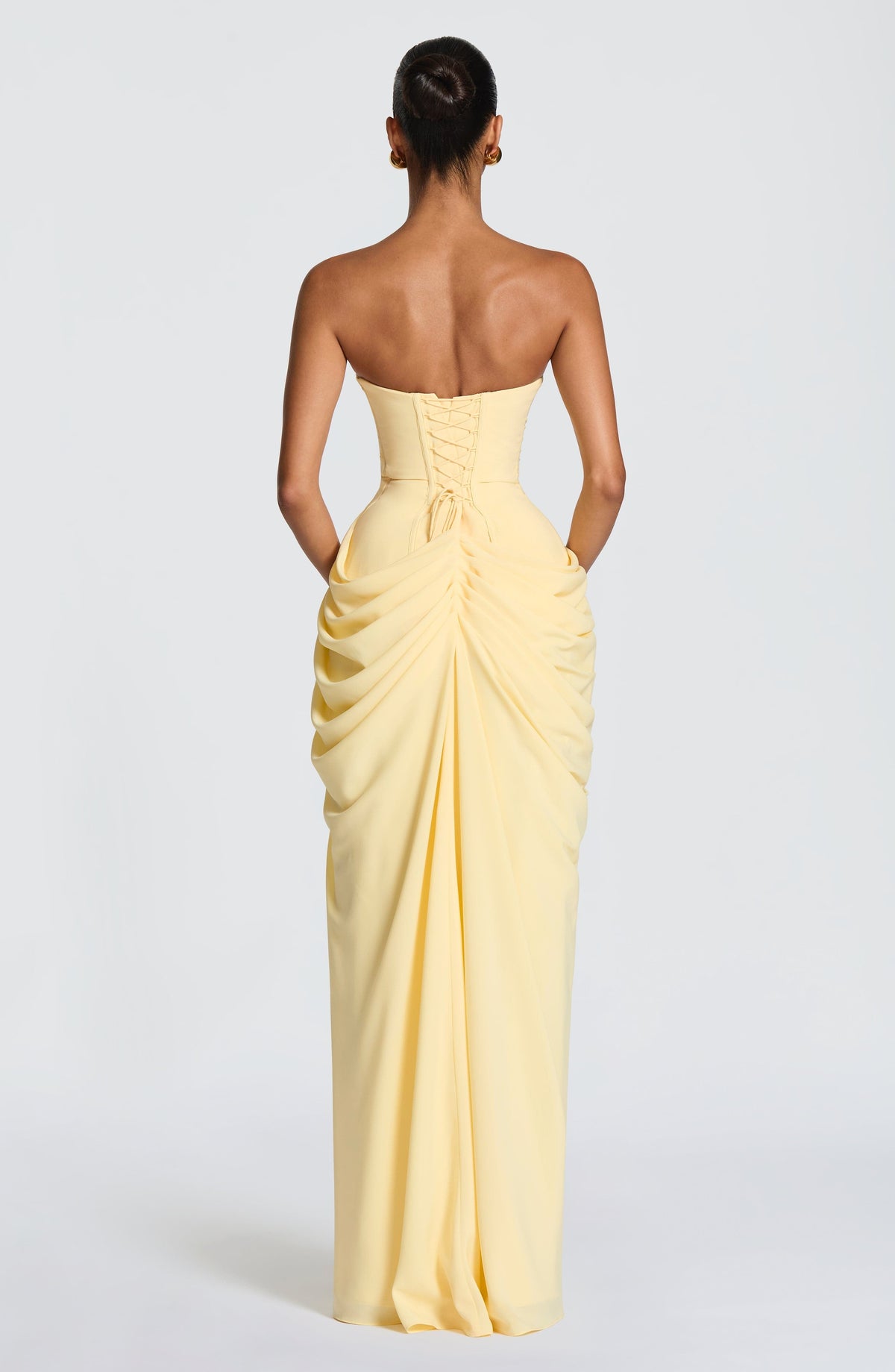 Yvette | Women's Strapless Maxi Dress, Ruched Waist Evening Dress | My Sweet Wardrobe