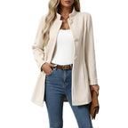 Yvonne | Women's Button-Down A-Line Coat, Stand Collar Autumn Coat | My Sweet Wardrobe