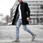 Zachary | Men's Slim-Fit Topcoat, Single-Breasted Tailored Coat | My Sweet Wardrobe | Black