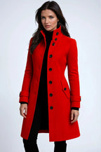 Zofia | Women's High-Neck Trench Coat, Long Tailored Winter Coat | My Sweet Wardrobe