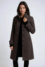 Zofia | Women's High-Neck Trench Coat, Long Tailored Winter Coat | My Sweet Wardrobe