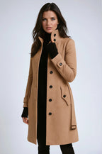 Zofia | Women's High-Neck Trench Coat, Long Tailored Winter Coat | My Sweet Wardrobe